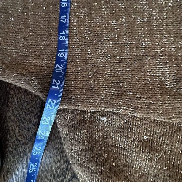 Sanctuary Clothing Sweater XS Brown Shimmery Sequins Oversized Warm Knit M0743 - Picture 10 of 11